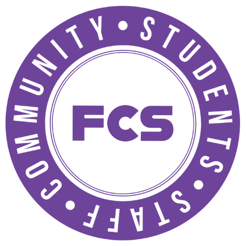 A purple circular logo with the text 'FCS' in the center.